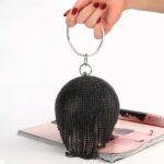 Bolsos de mano de cristal de Metal para fiesta de mujer con borlas de diamantes, bolsos de noche, bolso de boda, bolso de hombro nupcial