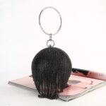 Bolsos de mano de cristal de Metal para fiesta de mujer con borlas de diamantes, bolsos de noche, bolso de boda, bolso de hombro nupcial - Imagen 2