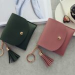 Cartera de moda para mujer, minibolso corto de cuero informal con tarjeteros de identificación, bolso de mano con borlas para mujer - Imagen 3