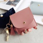 Cartera de moda para mujer, minibolso corto de cuero informal con tarjeteros de identificación, bolso de mano con borlas para mujer - Imagen 4