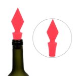 Tapón de vino de silicona de 12 piezas Serie Poker Tapón de vino, 12 PCS Red Square Shape