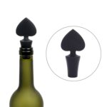 Tapón de vino de silicona de 12 piezas Serie Poker Tapón de vino, 12 PCS Peach Heart Shape