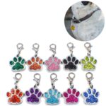 10 Uds. Llavero esmaltado con estampado de pata de oso, gato, perro, fabricación de joyas