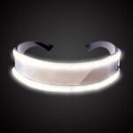 Gafas LED Fiesta de Luces juguetes clásicos para baile Fiesta de DJ máscara disfraces accesorios guantes, White illuminating
