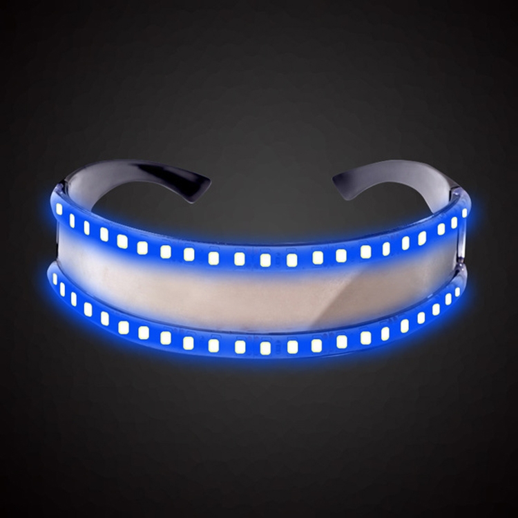 TBD0186103501C.jpg Gafas LED Fiesta de Luces juguetes clásicos para baile Fiesta de DJ máscara disfraces accesorios guantes, Blue glow - Imagen 1