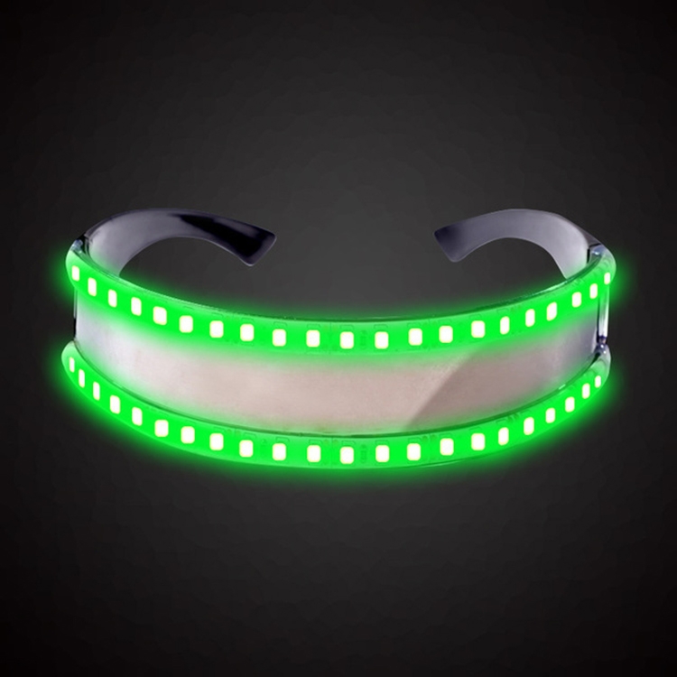TBD0186103501D.jpg Gafas LED Fiesta de Luces juguetes clásicos para baile Fiesta de DJ máscara disfraces accesorios guantes, Green glow - Imagen 1