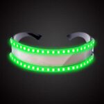 Gafas LED Fiesta de Luces juguetes clásicos para baile Fiesta de DJ máscara disfraces accesorios guantes, Green glow - Imagen 2