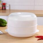 2 uds olla de vapor para microondas, accesorios para olla de cocción a vapor, vaporera para verduras y mariscos, Single layer, Double layer