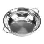 Olla caliente de acero inoxidable de 5 piezas, olla de sopa transparente no magnética gruesa, olla caliente de doble oreja, 30cm