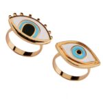 Anillo Punk de resina Anillos de ojo malvado turco