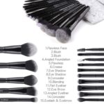 Marca Zoreya, juego de brochas de maquillaje de cerdas sintéticas suaves, herramientas de maquillaje de ojos, brochas de base para mezclar pliegues negros libres de crueldad - Imagen 4