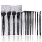 Marca Zoreya, juego de brochas de maquillaje de cerdas sintéticas suaves, herramientas de maquillaje de ojos, brochas de base para mezclar pliegues negros libres de crueldad - Imagen 5