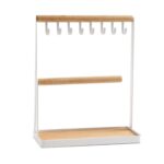 Estante de joyería con gancho, estante de exhibición de dos capas para teléfono móvil, joyería, gafas, escritorio, Jewelry Rack