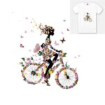 10 PCS Ciclismo Chica Patrón Transferencia de Calor DIY Ropa Etiqueta de Tela