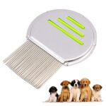 Peine para mascotas, peine de limpieza de pulgas para perros, productos de belleza para eliminación de peine con aguja roscada de acero inoxidable