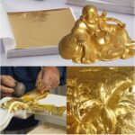 100 PCS 9x9CM Etiqueta decorativa de hotel de hoja de oro de imitación - Imagen 4