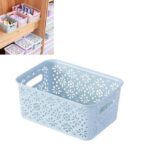 Caja de plástico de almacenamiento de ropa interior, estante de almacenamiento de productos para el cuidado de la piel de escritorio, S 23x16.5x10cm, L 34x23x10cm