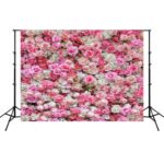 2,1 m x 1,5 m pared de flores simulación rosa arreglo de fiesta de boda tela de fondo para fotografía 3D, H2 Flower Wall