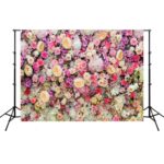 2,1 m x 1,5 m pared de flores simulación rosa arreglo de fiesta de boda tela de fondo para fotografía 3D, H3 Flower Wall