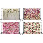 2,1 m x 1,5 m pared de flores simulación rosa arreglo de fiesta de boda tela de fondo para fotografía 3D, H1 Flower Wall - Imagen 2