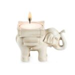 Elefante retro té luz de la vela Titular de candelabros boda Decoración Artesanía té luz titular de la luz del té - Imagen 5