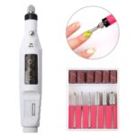 1 Juego de máquina eléctrica profesional de manicura, bolígrafo para pedicura, lima de uñas, herramientas para uñas, taladro de 6 bits, EU Plug White