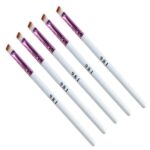 5 PCS Mango de madera blanco Cepillo de cejas biselado Cepillo de cejas Cepillo de sombra de ojos - Imagen 3