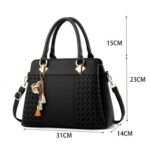 Moda mujer borla PU cuero bordado bandolera bolso de hombro estilo Simple bolsos de mano - Imagen 3