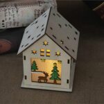 Navidad luminosa casa de madera decoraciones para árboles de Navidad adornos colgantes DIY regalo decoración de ventanas, Large Elk