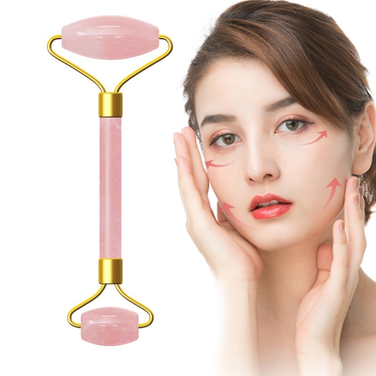 TBD0195565101A.jpg Rodillo de masaje de doble cabeza, cristal rosa Natural, piedra de Jade de cuarzo, herramienta de salud y belleza para el cuerpo Facial y anticelulitis - Imagen 1