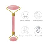 Rodillo de masaje de doble cabeza, cristal rosa Natural, piedra de Jade de cuarzo, herramienta de salud y belleza para el cuerpo Facial y anticelulitis - Imagen 5