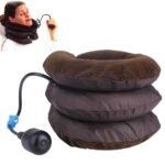 Dispositivo de tracción de cuello Cervical de aire inflable, masajeador de dolor de cabeza suave, espalda, hombros, dolor de cabeza, alivio del dolor de cabeza, soporte de relajación, Half Cashmere (Coffee)