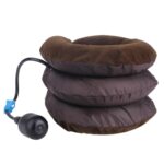 Dispositivo de tracción de cuello Cervical de aire inflable, masajeador de dolor de cabeza suave, espalda, hombros, dolor de cabeza, alivio del dolor de cabeza, soporte de relajación, Half Cashmere (Coffee) - Imagen 2