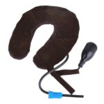 Dispositivo de tracción de cuello Cervical de aire inflable, masajeador de dolor de cabeza suave, espalda, hombros, dolor de cabeza, alivio del dolor de cabeza, soporte de relajación, Half Cashmere (Coffee) - Imagen 3
