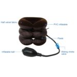 Dispositivo de tracción de cuello Cervical de aire inflable, masajeador de dolor de cabeza suave, espalda, hombros, dolor de cabeza, alivio del dolor de cabeza, soporte de relajación, Half Cashmere (Coffee) - Imagen 4