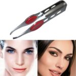3 uds LED con Clip para cejas ligero pinzas para cejas alicates para cejas de cuatro agujeros Clip para cejas de belleza herramienta de belleza de acero inoxidable