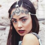 Plata Vintage borla joyería para el cabello moneda de metal diadema larga punk cabeza cadena pieza frente tocado