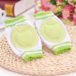 Los niños pequeños del bebé aprenden a caminar rodillera respirable del protector antideslizante de la rodilla, 13*9CM (Green )