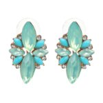 Pendientes de cristal con pétalos de cinco hojas Pendientes de diamantes rosas Joyería simple - Imagen 2