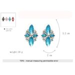 Pendientes de cristal con pétalos de cinco hojas Pendientes de diamantes rosas Joyería simple - Imagen 4