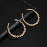 Pendientes redondos vintage de moda joyería femenina - Imagen 4