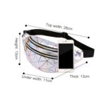 Bolso de hombro único de la riñonera de las mujeres de los bolsos de la cintura del cuero de la PU del modelo del laser, Double Zipper Rhombus (Pink) - Imagen 3