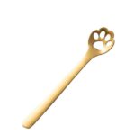 Cuchara de café con garra de gato creativa de acero inoxidable, cuchara para pastel y postre, Hollow Cat Claw Spoon Gold