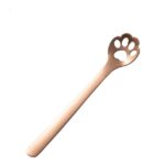 Cuchara de café con garra de gato creativa de acero inoxidable, cuchara para pastel y postre, Hollow Cat Claw Spoon Rose Gold
