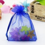 100 PCS Bolsas de regalo Joyería Bolsa de organza Bolsas dibujables para fiesta de cumpleaños de boda, 9X12cm - Imagen 2