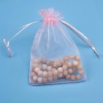 100 PCS Bolsas de regalo Joyería Bolsa de organza Bolsas dibujables para fiesta de cumpleaños de boda, 9X12cm - Imagen 3