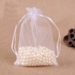 100 PCS Bolsas de regalo Joyería Bolsa de organza Bolsas dibujables para fiesta de cumpleaños de boda, 16X22cm