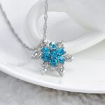 Encanto Vintage cristal copo de nieve circón flor plata collares colgantes joyería regalo para mujeres