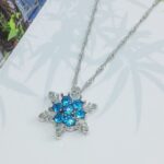 Encanto Vintage cristal copo de nieve circón flor plata collares colgantes joyería regalo para mujeres - Imagen 2