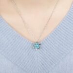 Encanto Vintage cristal copo de nieve circón flor plata collares colgantes joyería regalo para mujeres - Imagen 4